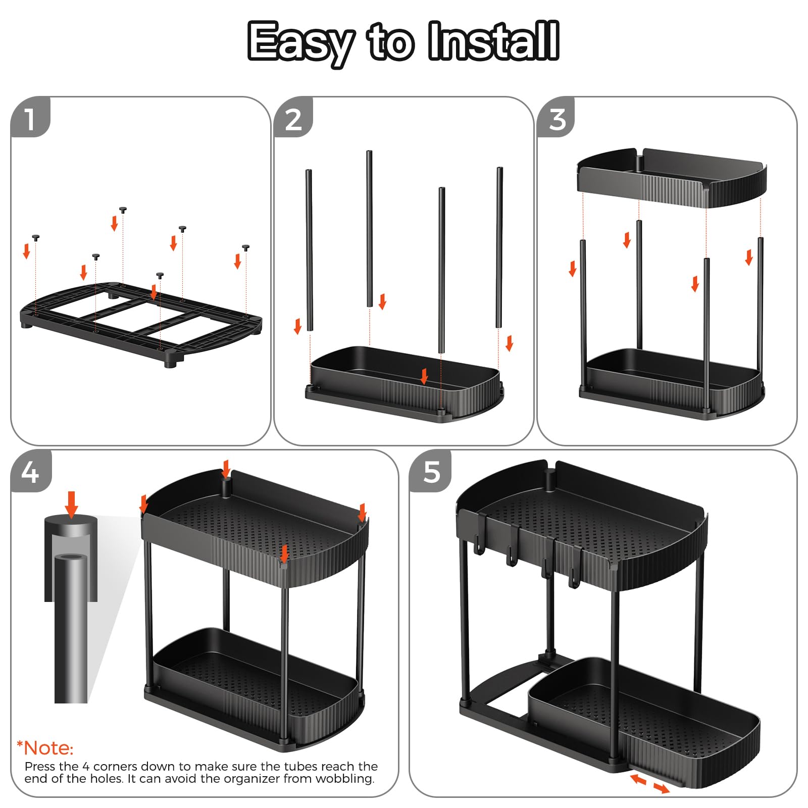Ukeetap 2 Pack sleek black finish complements any decor.