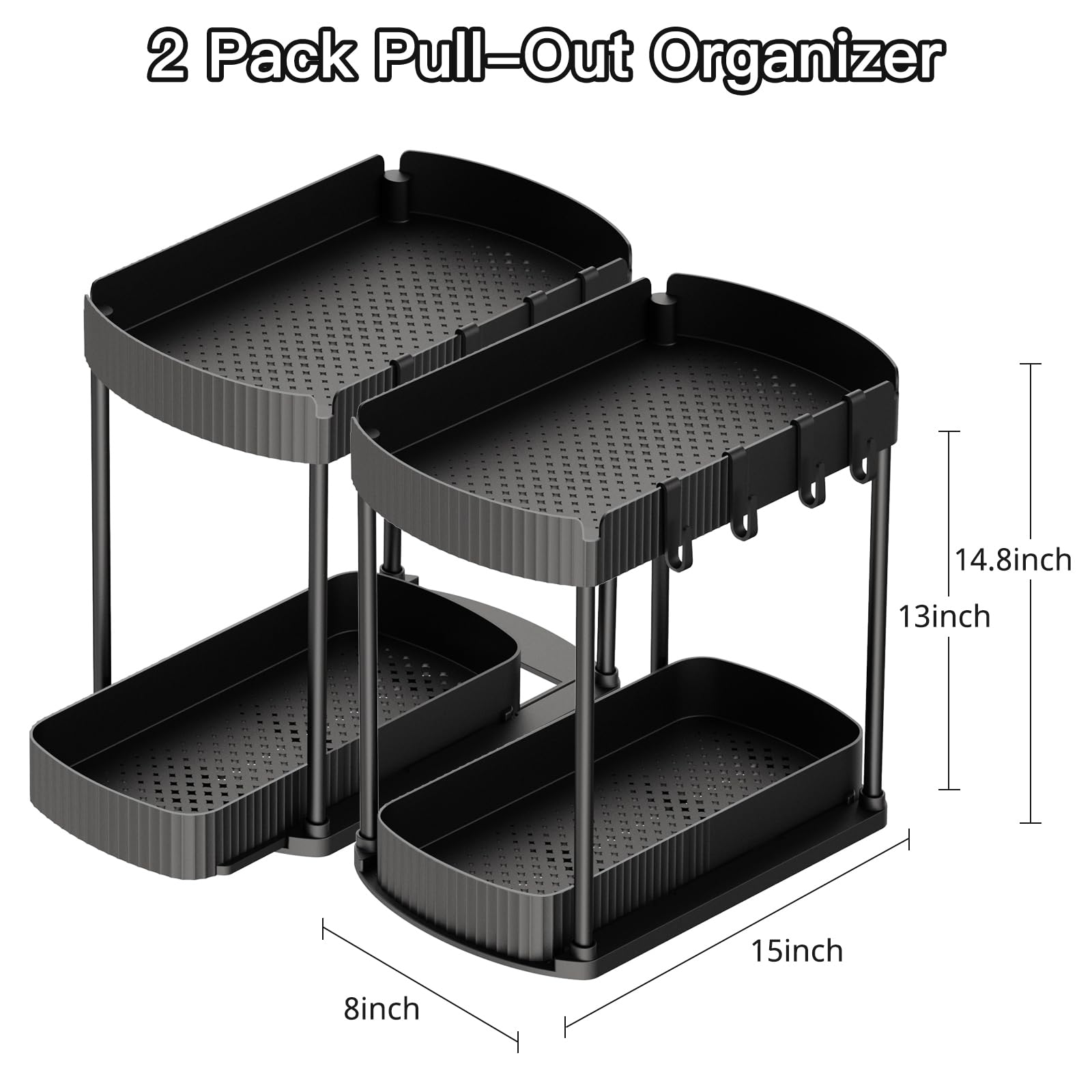 Ukeetap 2 Pack sturdy plastic and metal frame supports heavy items.