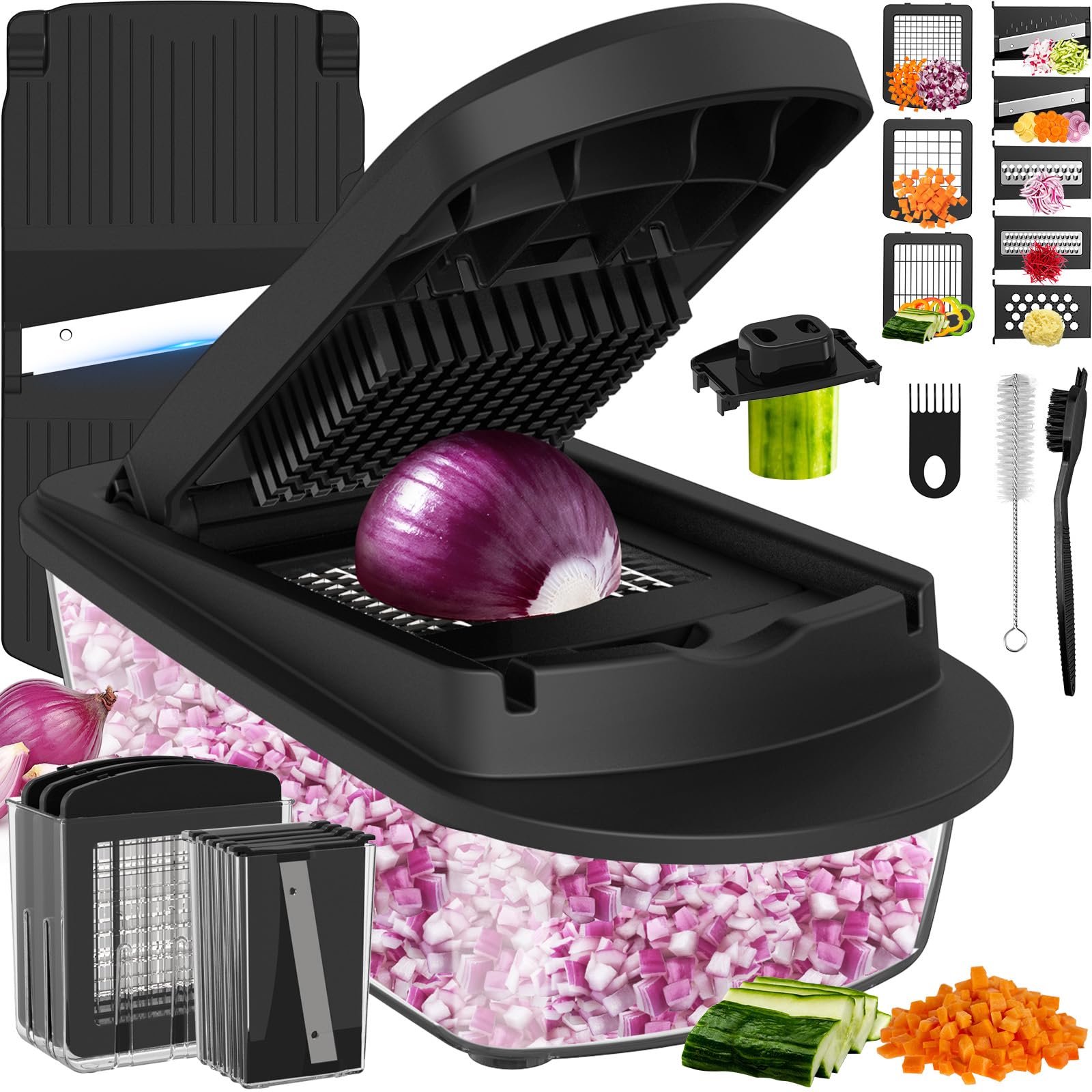 Ukeetap 8-blade mandoline chopper ready for quick, even slicing