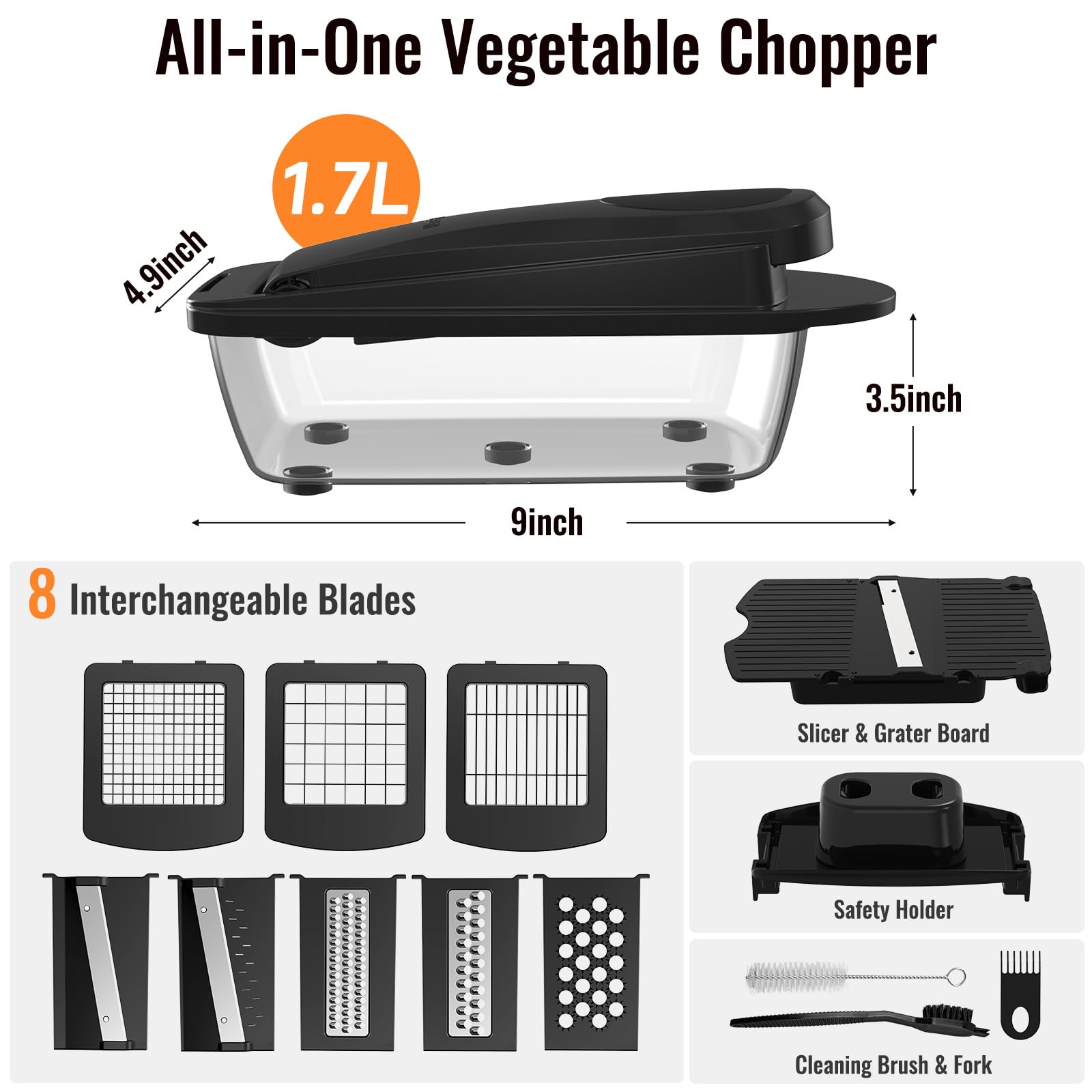 Ukeetap all-in-one chopper with blades for versatile prep