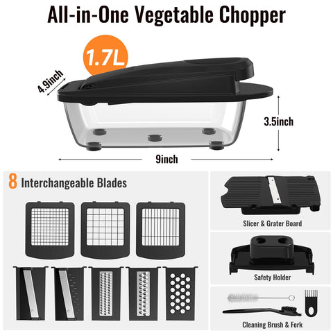 Ukeetap all-in-one chopper with blades for versatile prep