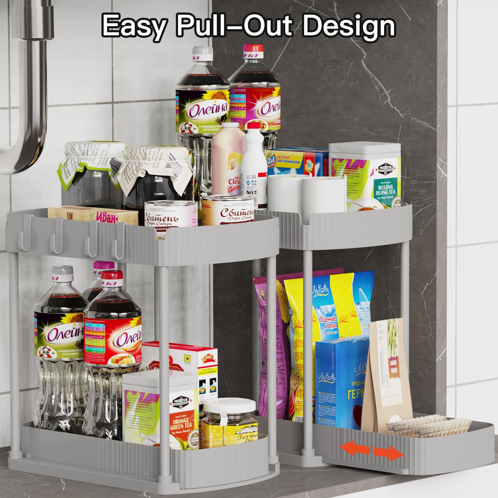 Ukeetap bottom-drawer design provides convenient access to items.