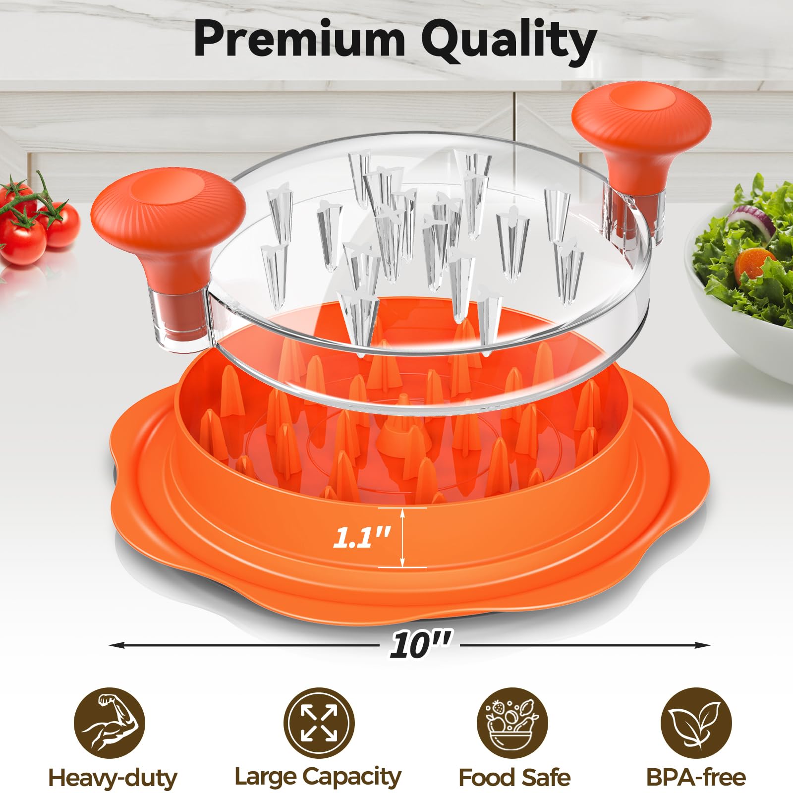 Ukeetap chicken shredder ergonomic handle reduces fatigue during prep