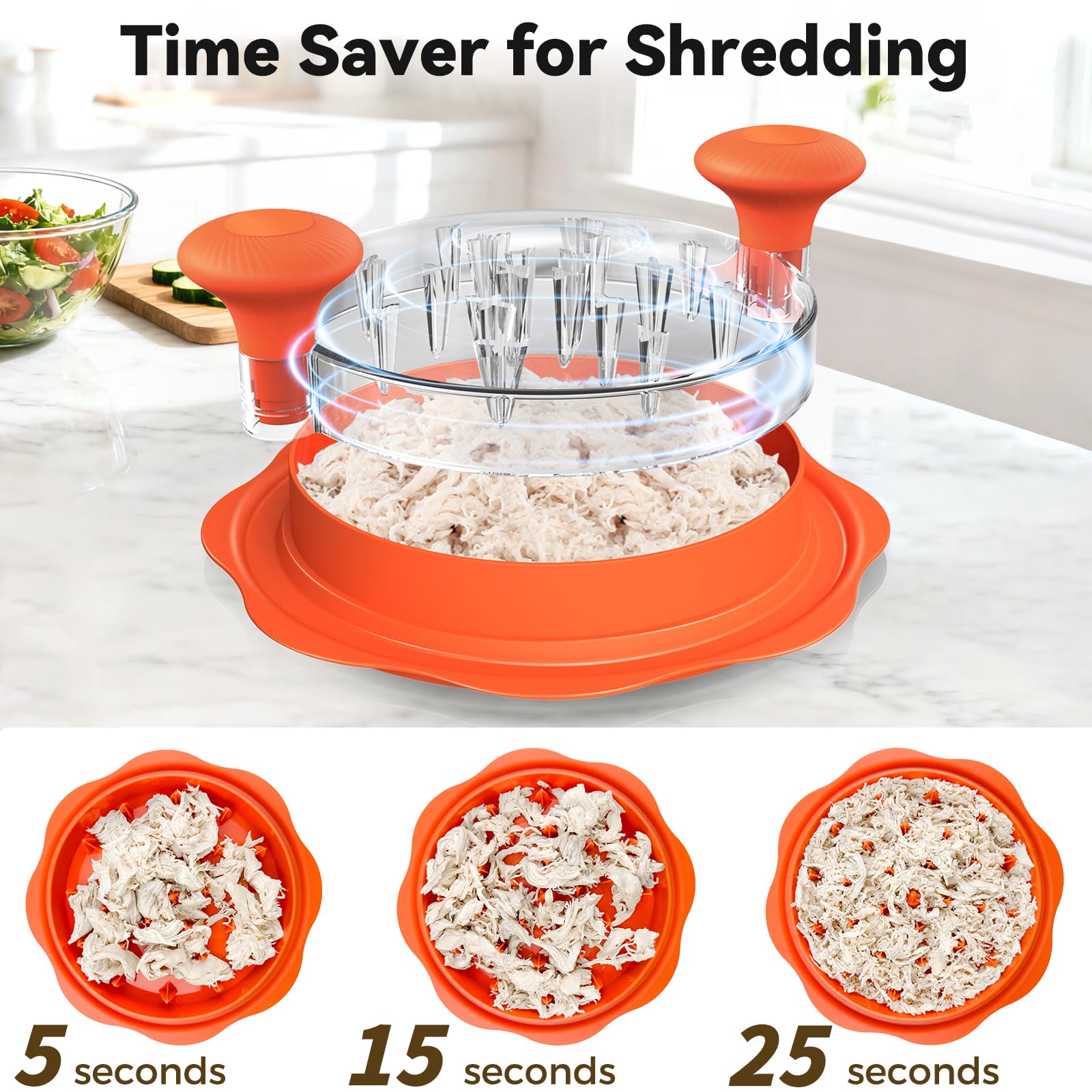 Ukeetap chicken shredder with non-slip base stays steady while shredding