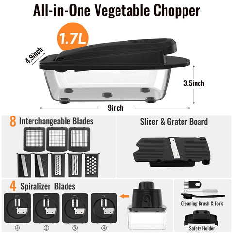 Ukeetap chopper blade set provides precise cuts for onions, peppers, and tomatoes.