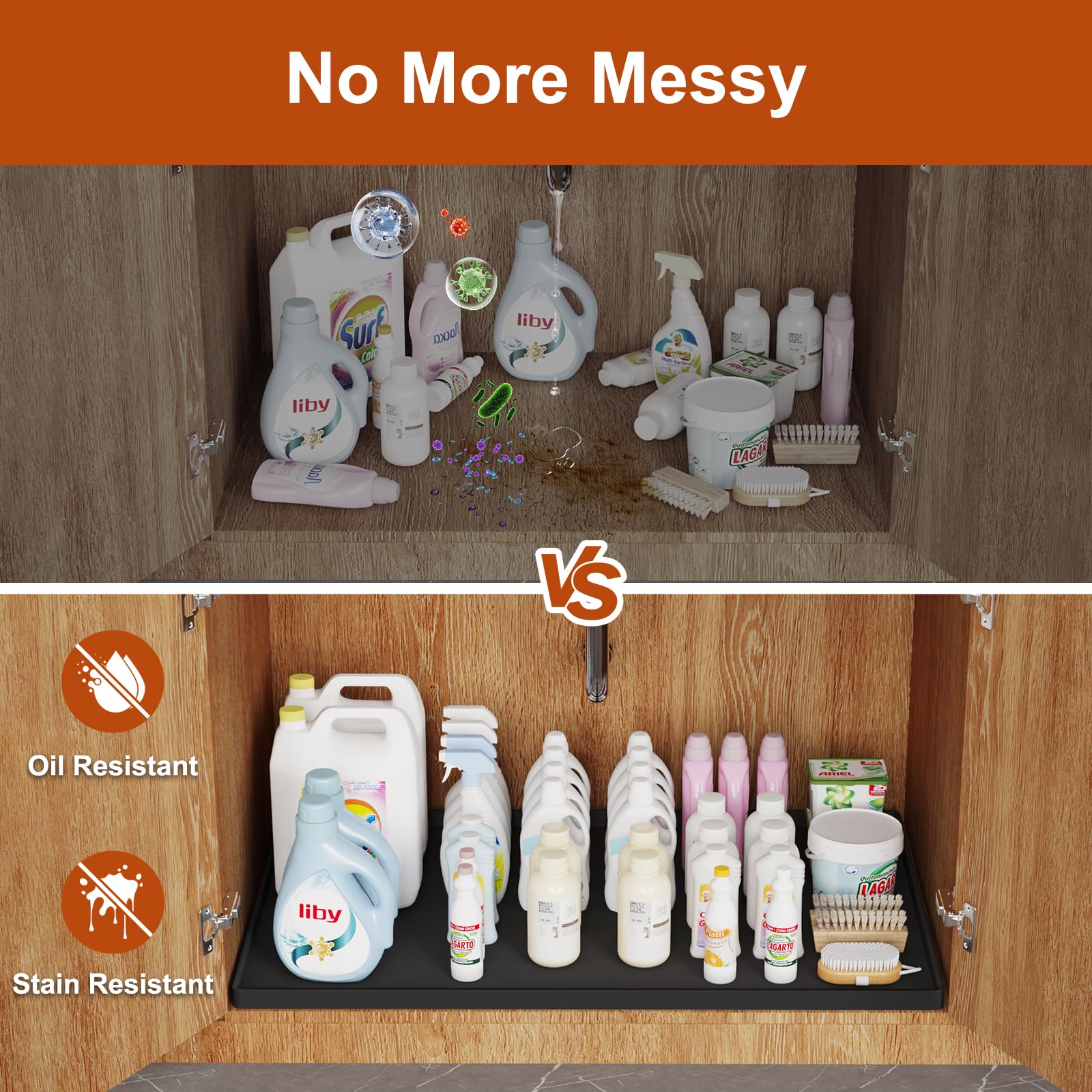 Ukeetap easy-clean silicone mat wipes down quickly after spills.