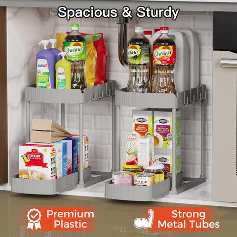 Ukeetap kitchen and bathroom storage reduces clutter and improves organization.