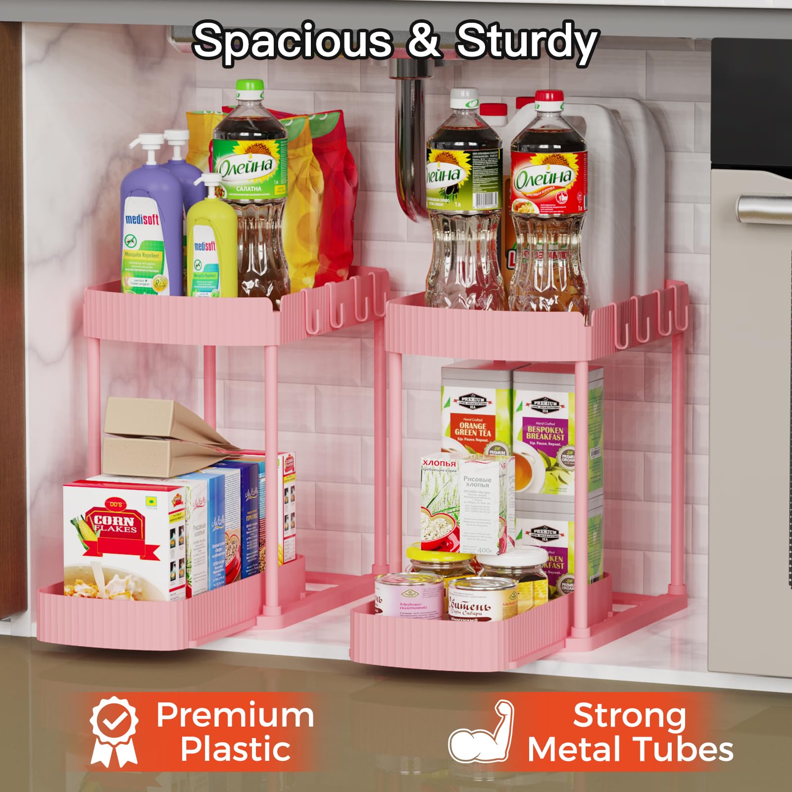 Ukeetap pink bathroom storage solution for compact spaces