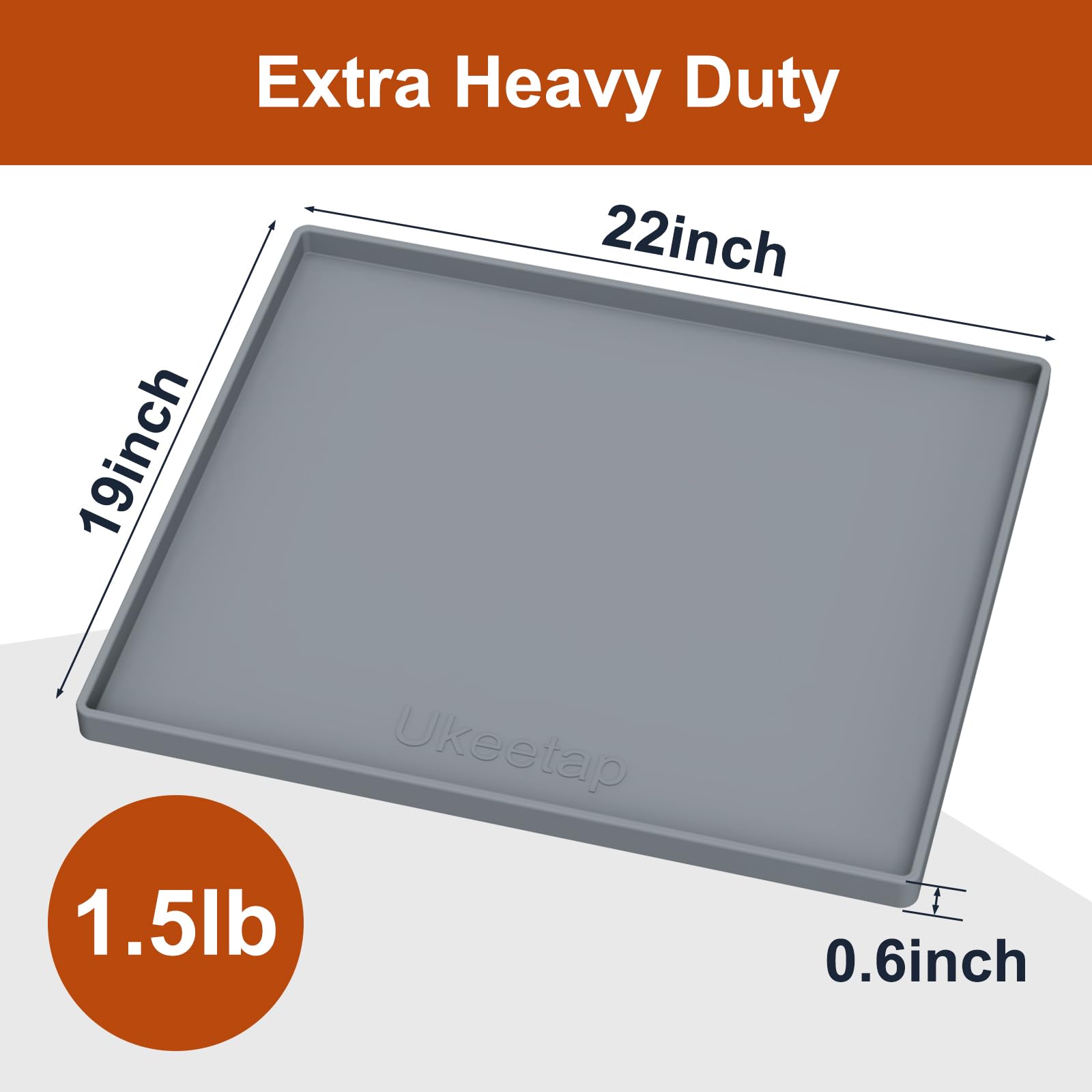 Ukeetap raised-edge waterproof mat gray contains leaks at the base
