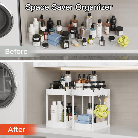 Ukeetap space-saving design helps declutter countertops and cabinets.