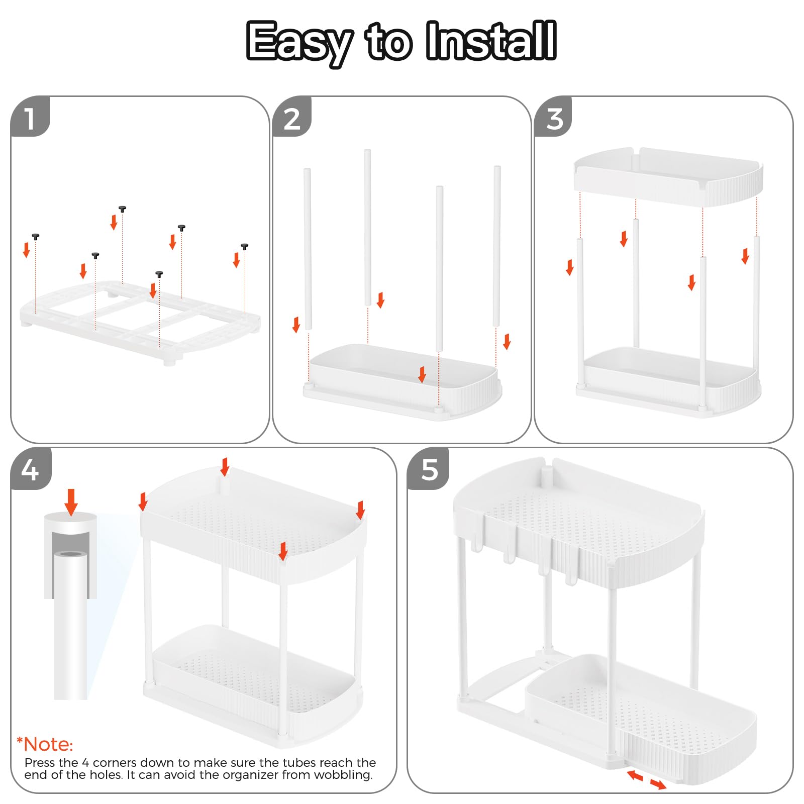 Ukeetap two-pack complete set for versatile bathroom and kitchen storage.