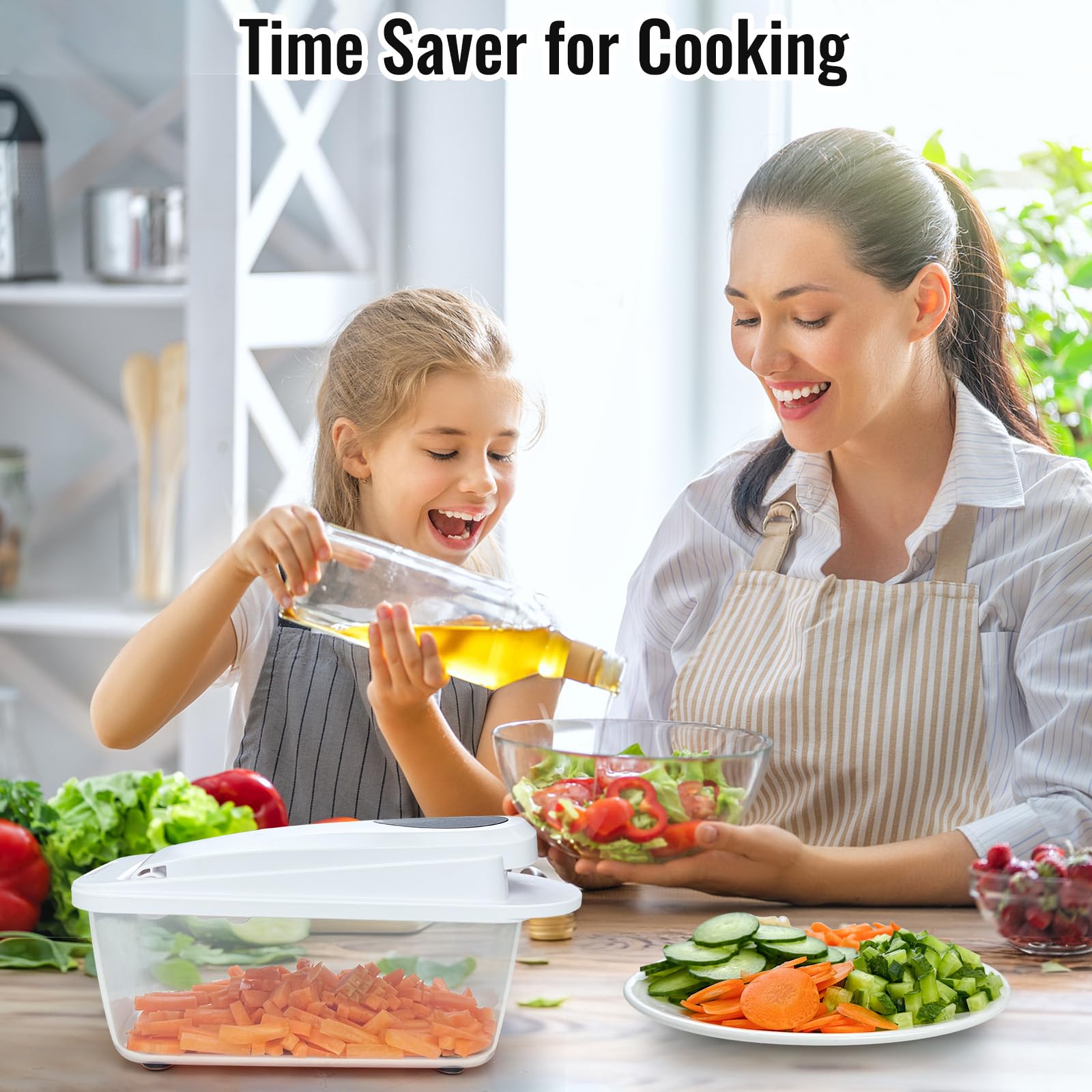 Ukeetap white all-in-one chopper for versatile meal prep.