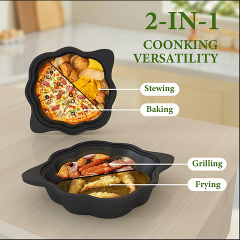 UKENEM lid for multi-use pot supporting oven baking and rapid heat retention