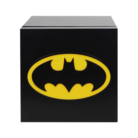 Ukonic Batman logo cooler with door open showing space for nine 12 oz cans.