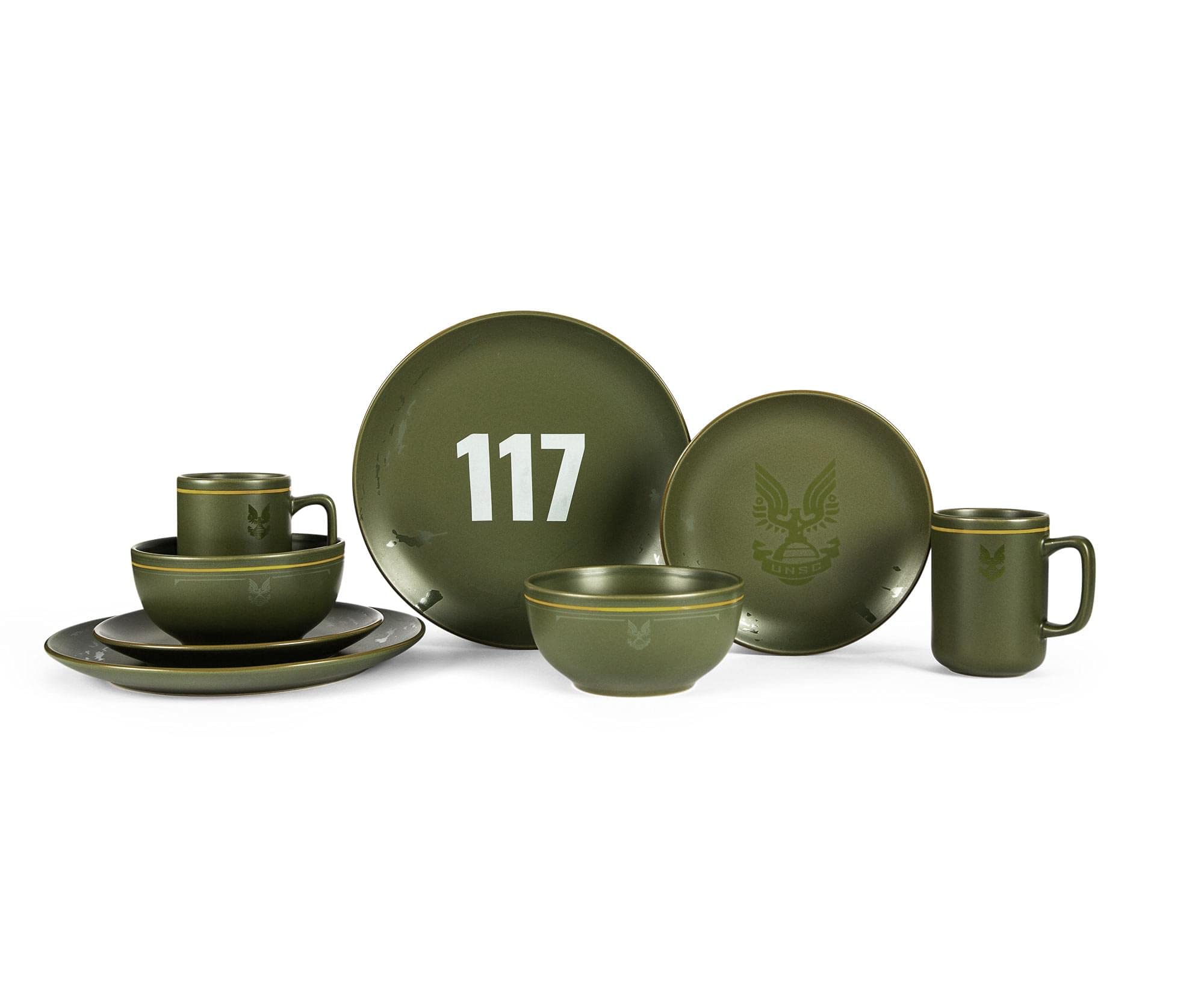 Ukonic HALO Master Chief 117 dinner plate with durable stoneware for everyday meals.