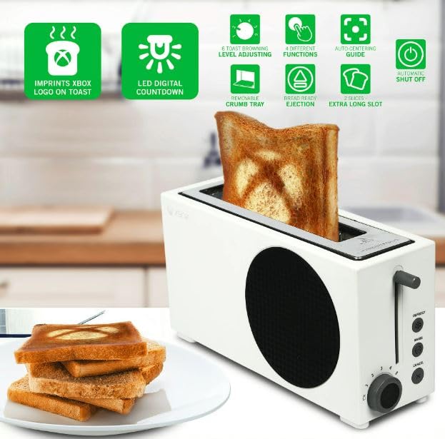 Ukonic Xbox Series S Toaster bagel button ensures even toasting for bagels