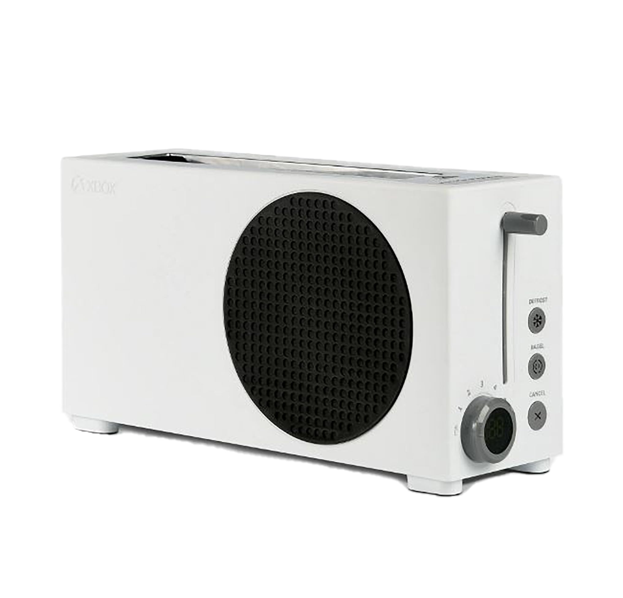 Ukonic Xbox Series S Toaster side view, compact design for quick gamer breakfasts