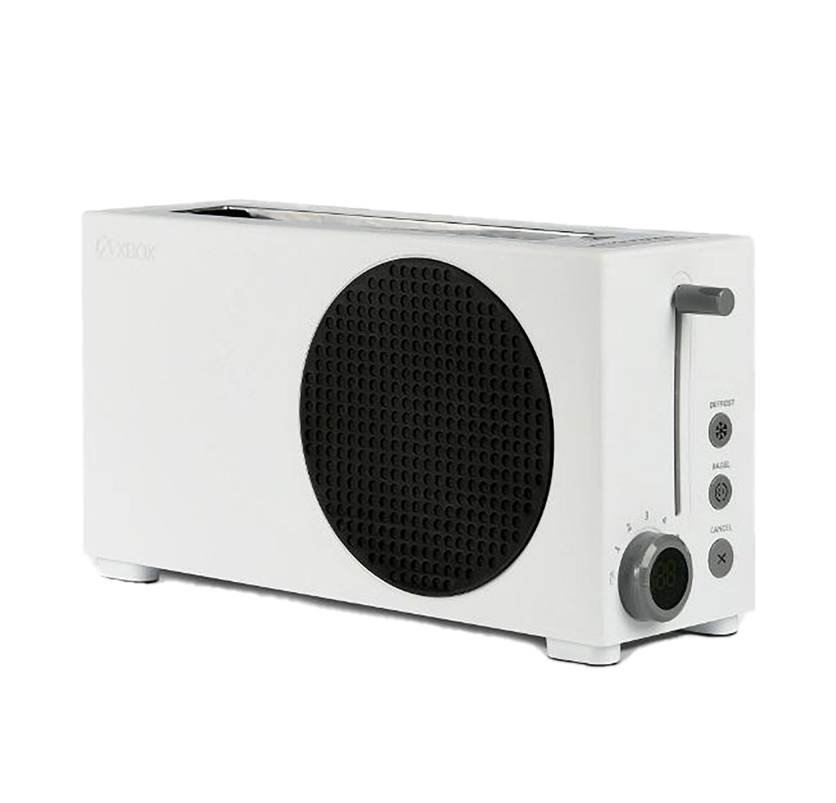 Ukonic Xbox Series S Toaster side view, compact design for quick gamer breakfasts