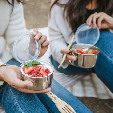 Dishwasher-safe stainless steel and silicone lids from U Konserve