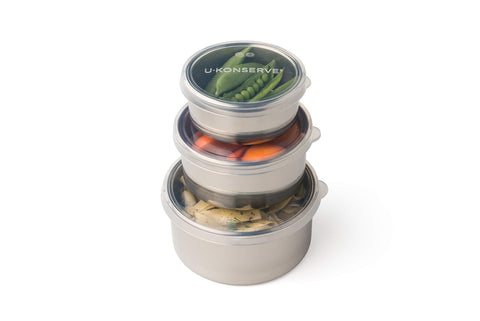 U Konserve nesting trio containers stacked for space-saving lunch storage