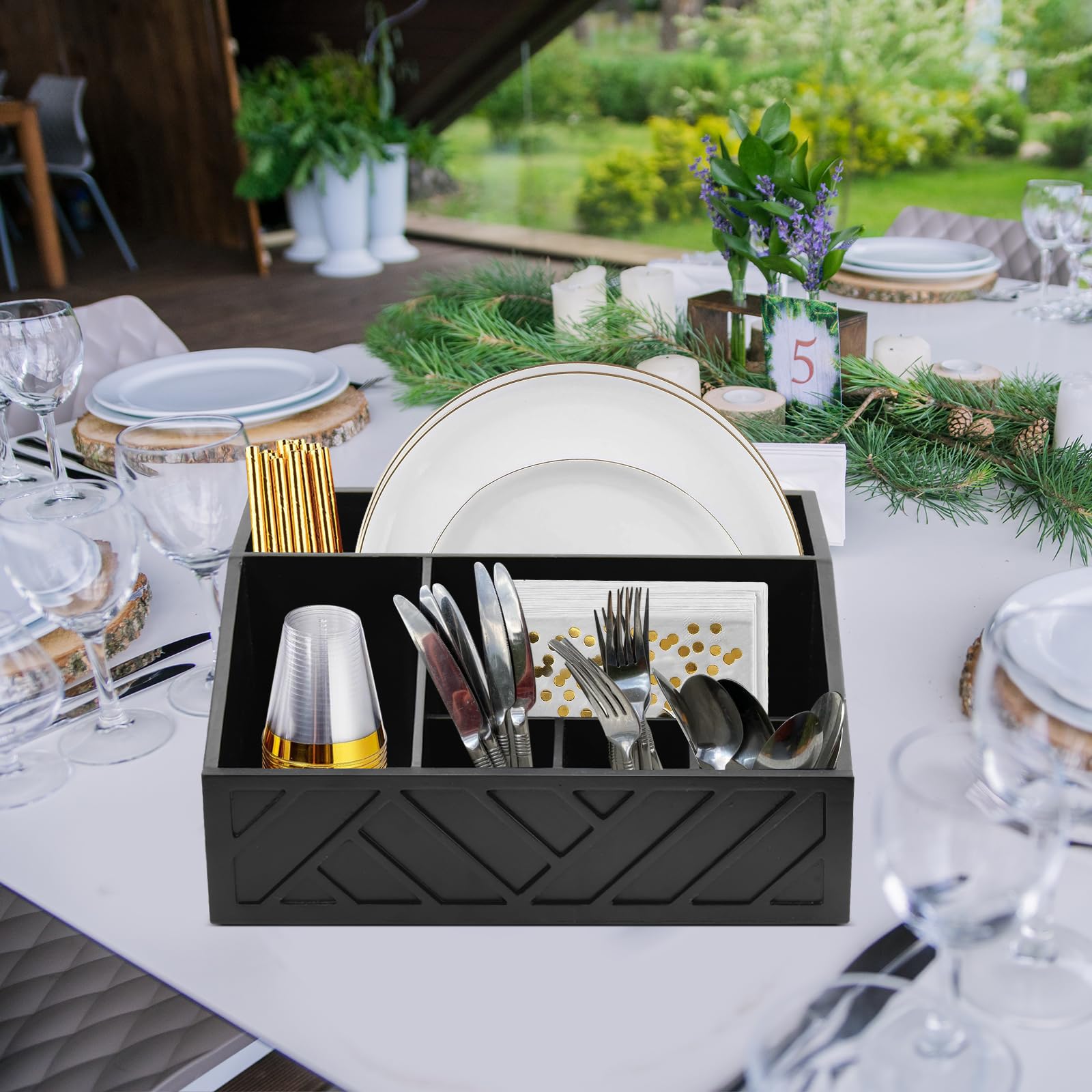 Ukonvi black rustic kitchen organizer adds stylish storage and decor.