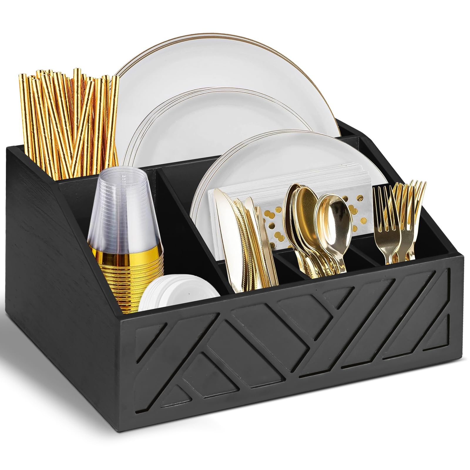 Ukonvi paper plate dispenser with open top for quick countertop access.