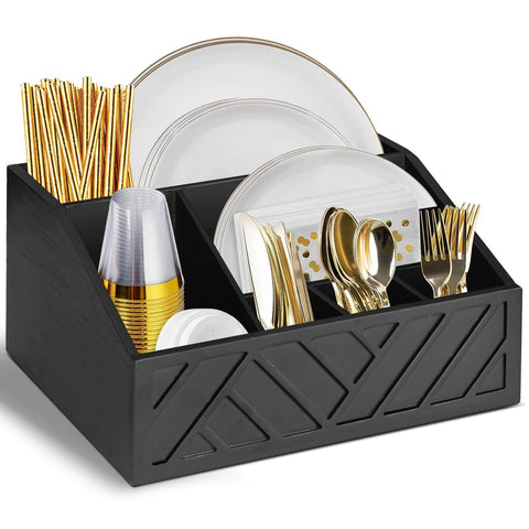 Ukonvi paper plate dispenser with open top for quick countertop access.