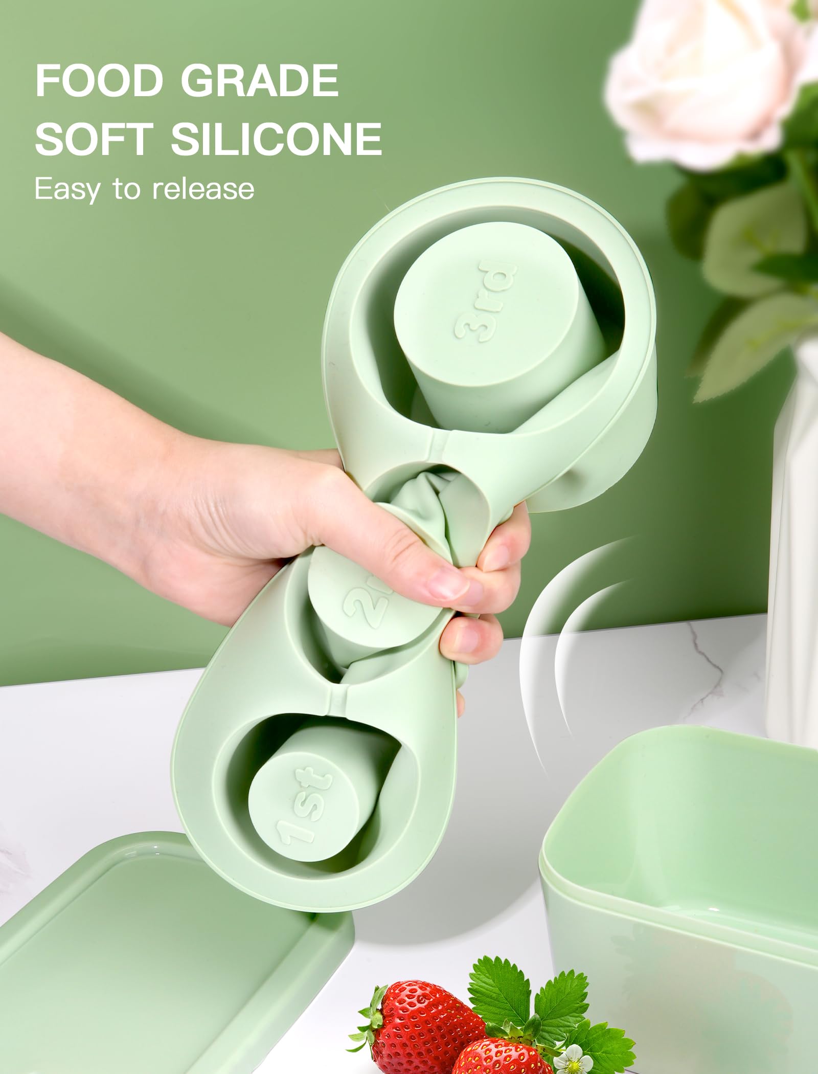 Ukulork stackable cylinder ice cubes fit tumblers.