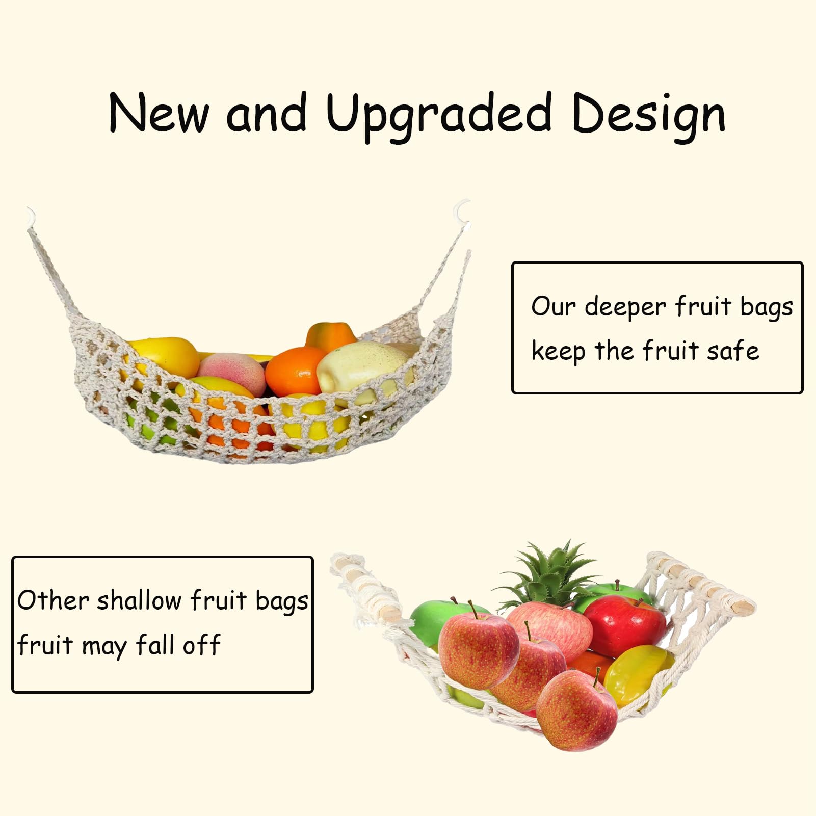 UlifeBetter beige fruit hanger complements any kitchen decor.