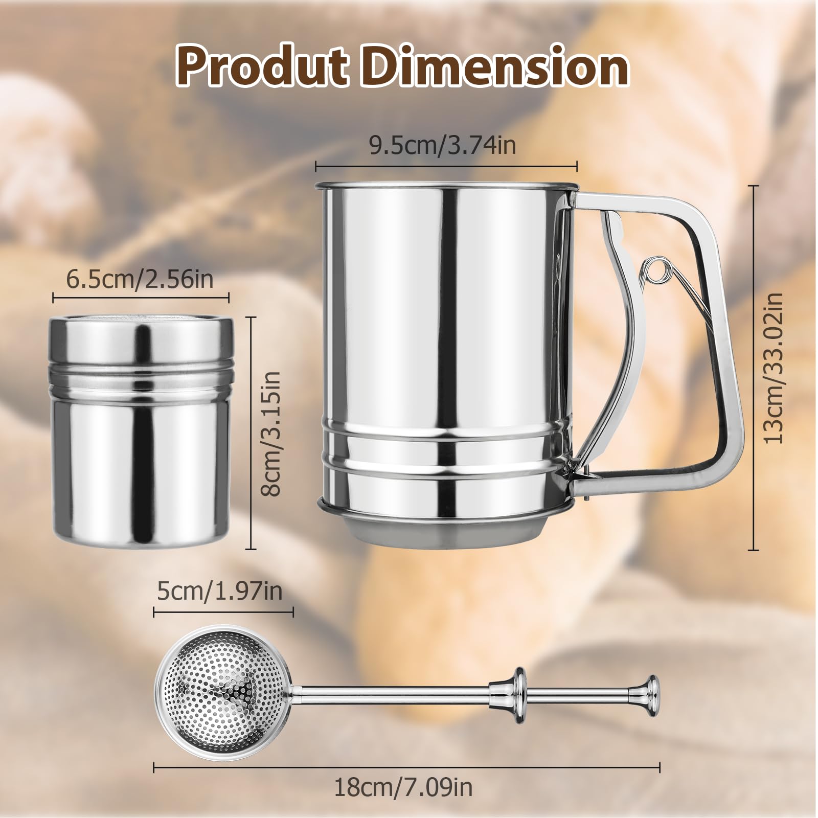Ullnosoo dishwasher-safe sifter cleans up after baking sessions.