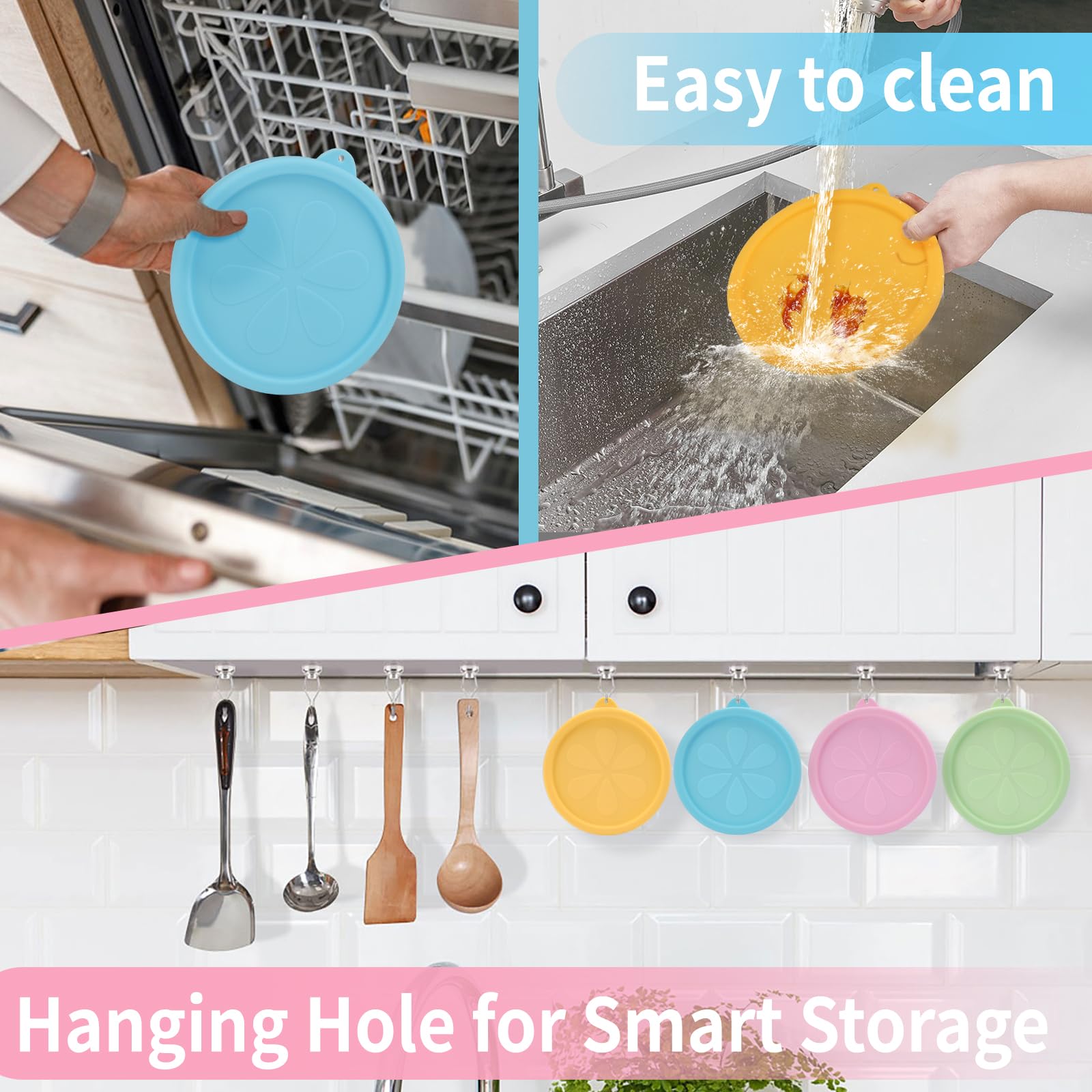 Ullnosoo lids include hanging holes for space-saving storage after use.
