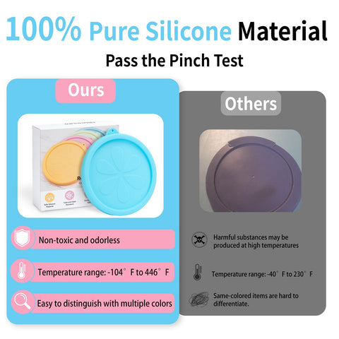 Ullnosoo lids in bright colors help differentiate meals and keep ingredients fresh.