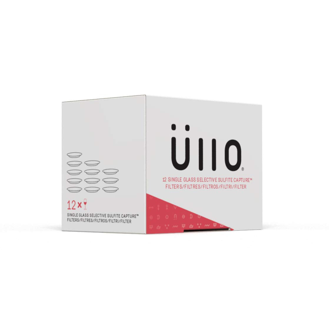 Üllo filter in a wine glass demonstrates sulfite removal for any wine by the glass
