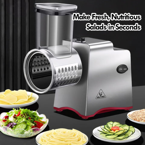 ULTAC 250W motor powers fast grating and slicing