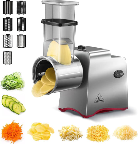 ULTAC electric cheese grater with seven blades for versatile prep