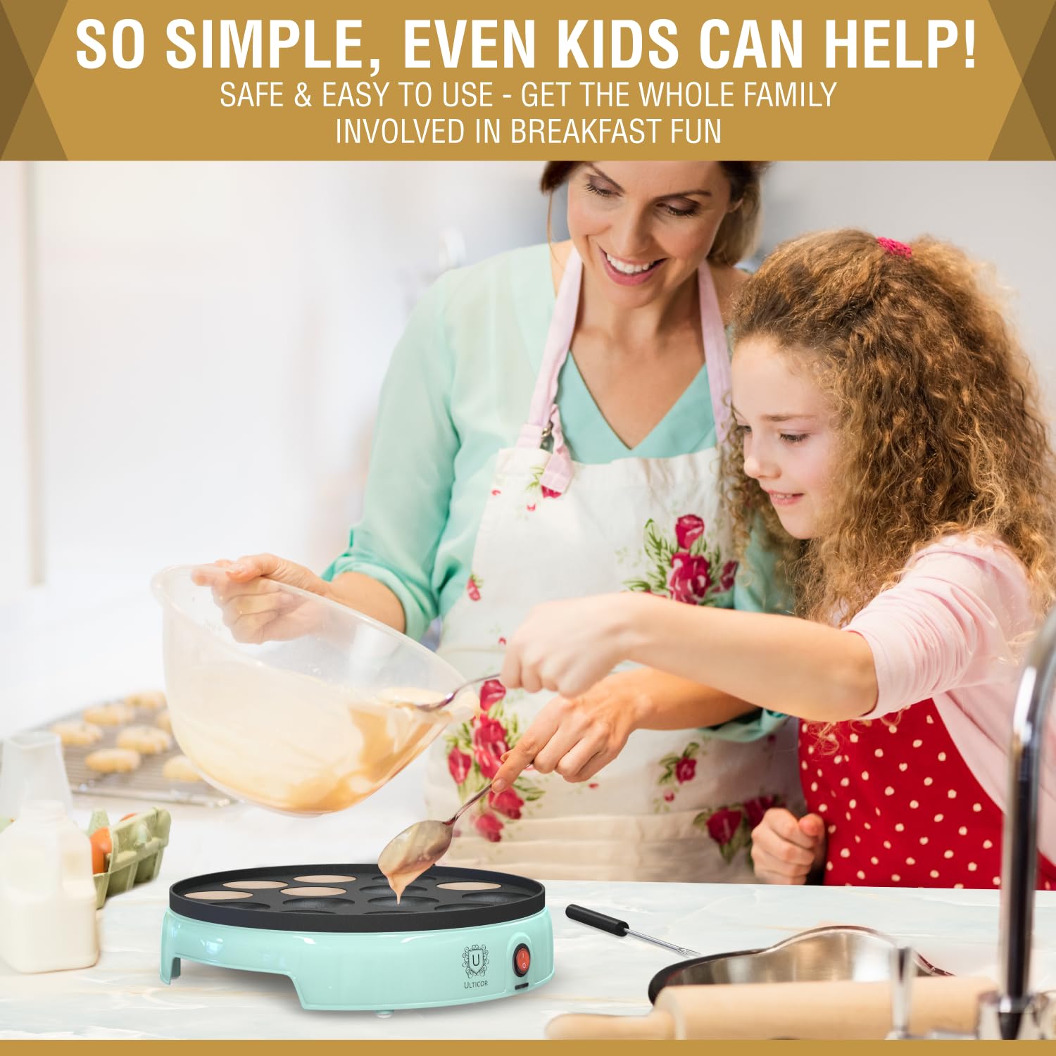 ULTICOR non-stick coating close-up highlighting easy release and cleanup.