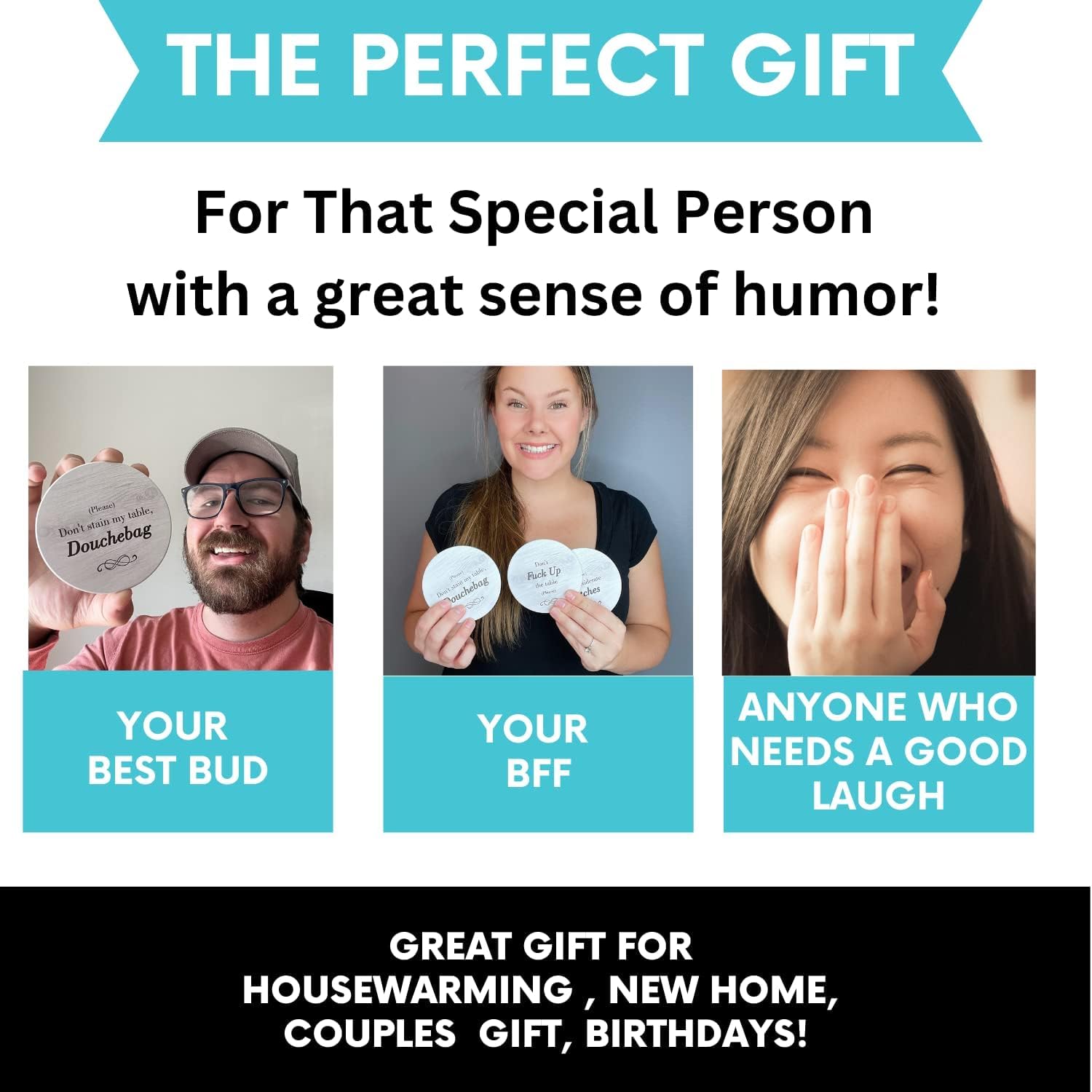 Ultimate Hostess three-sayings coaster set adds personality to gatherings