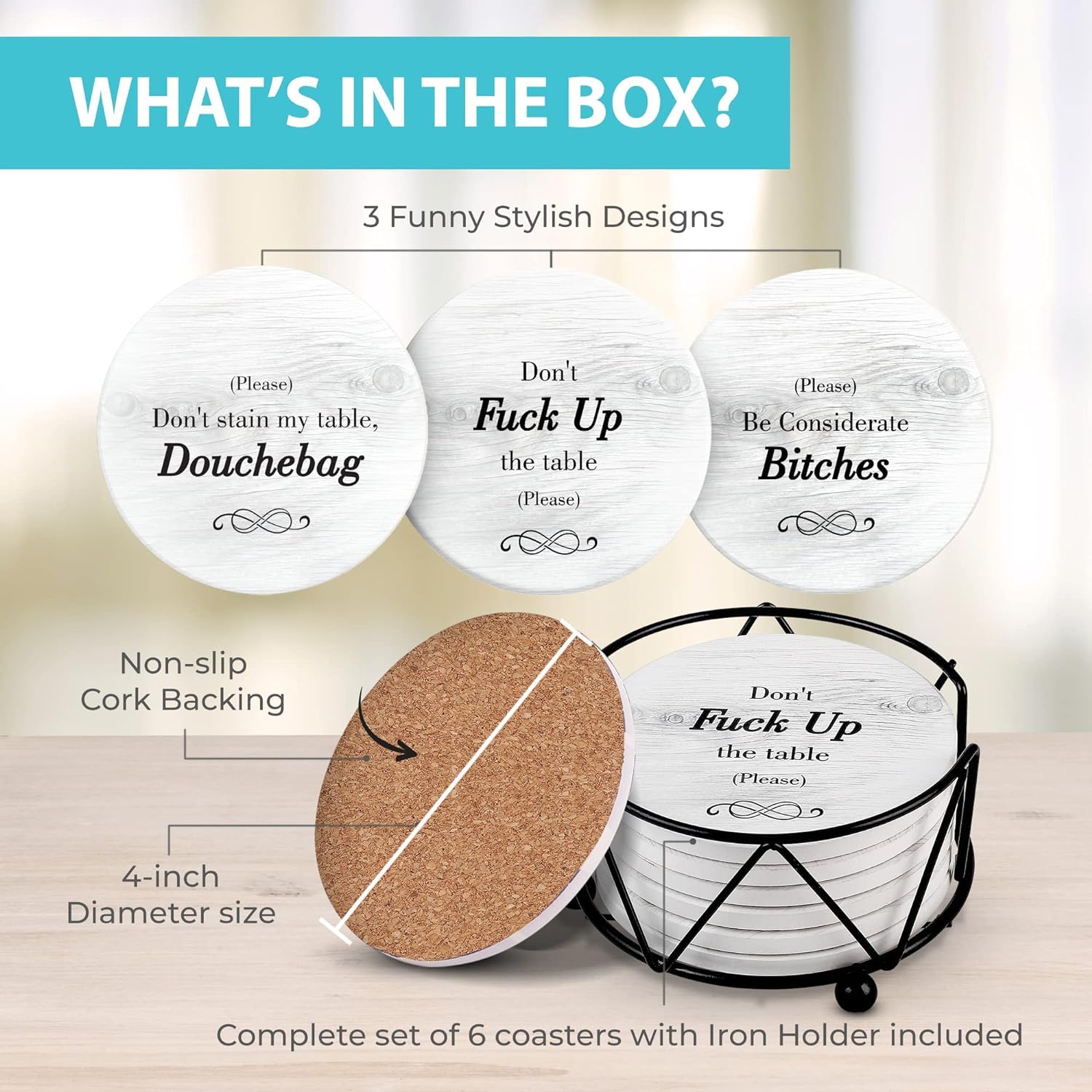 Ultimate Hostess couples gift coasters that spark conversation