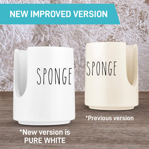Gift-ready packaging of Ultimate Hostess ceramic sponge holder for farmhouse kitchens.