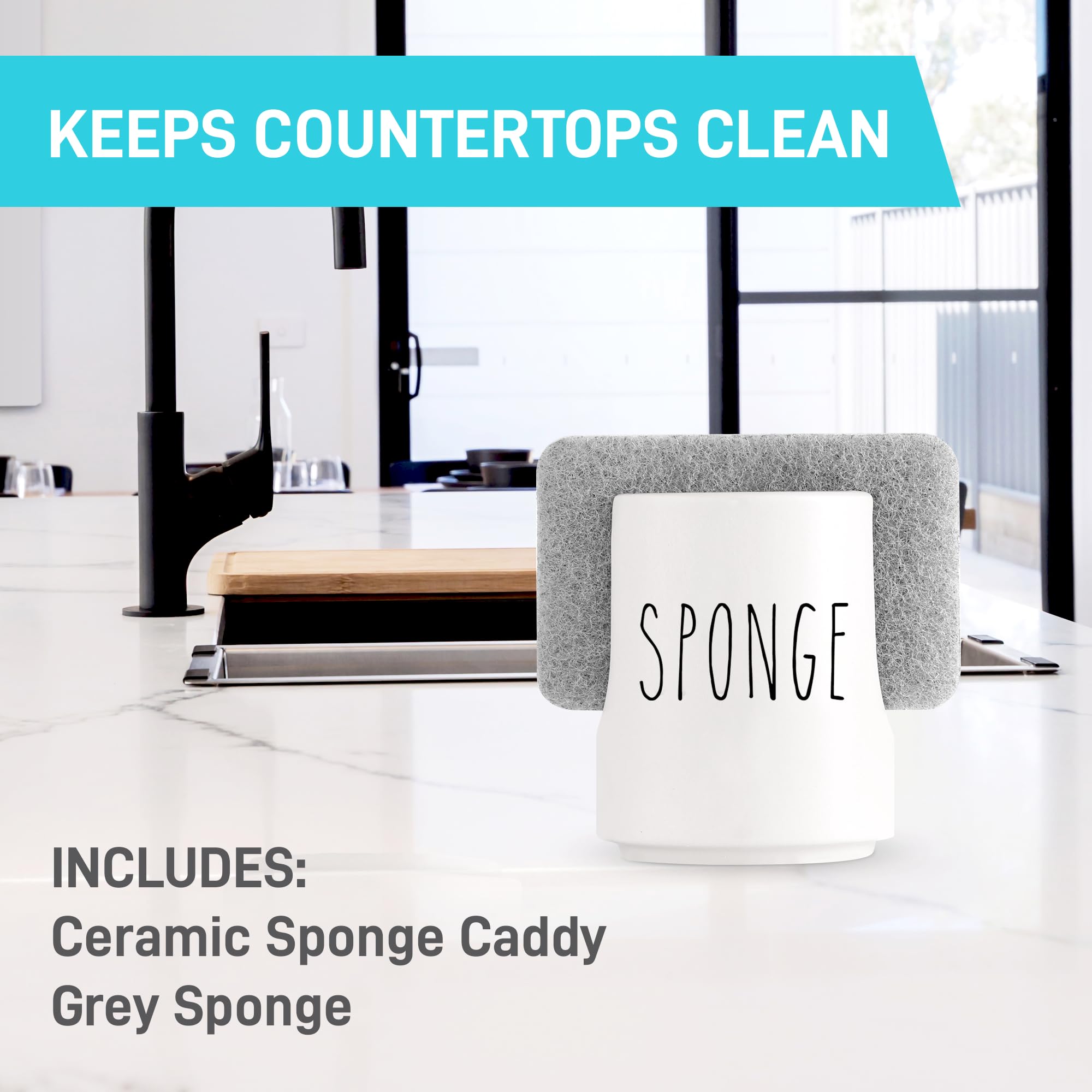 Close-up of the engraved SPONGE label on the Ultimate Hostess holder.