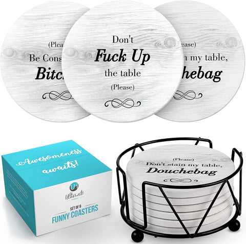 Ultimate Hostess table-protecting coasters with holder for stylish entertaining
