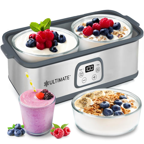 Ultimate Probiotic Yogurt Maker front view highlights compact home fermentation design.