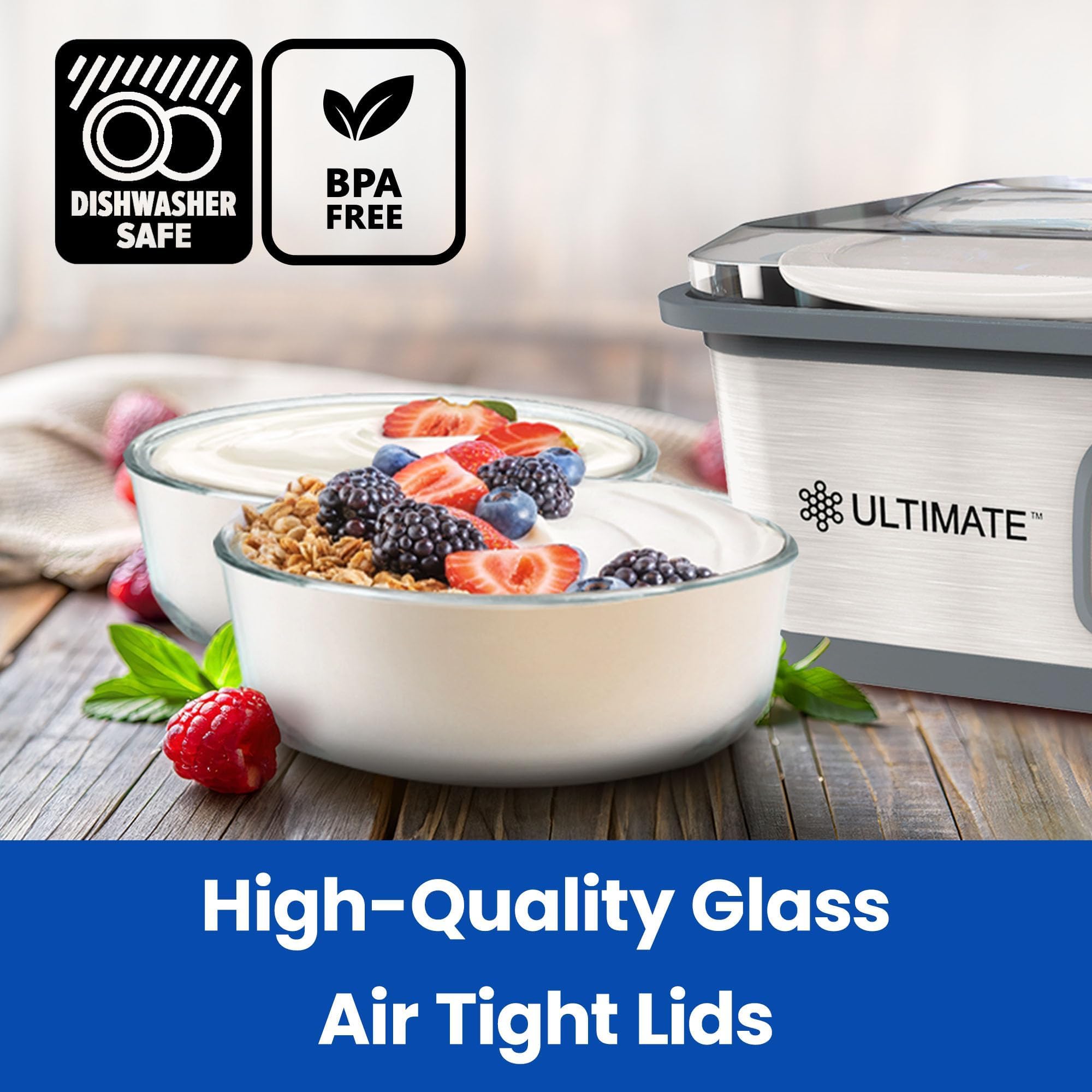 Ultimate Yogurt Containers air-tight seal keeps snacks and yogurts sealed