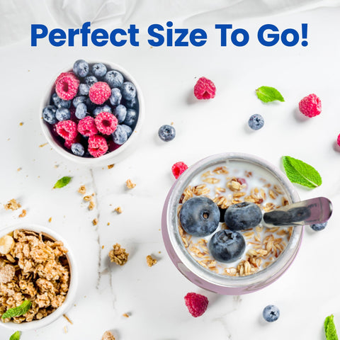 On-the-go lunches fit easily in bags with Ultimate Yogurt Jars.