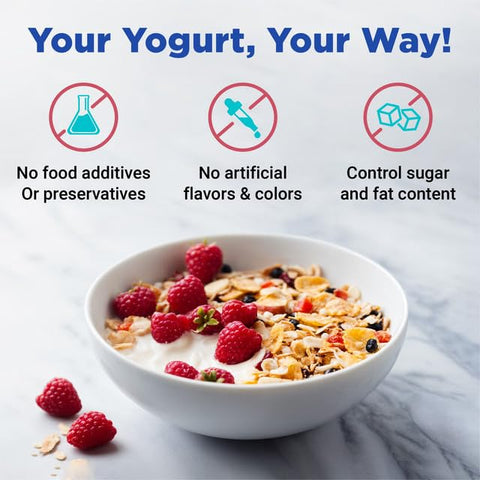 Ultimate Yogurt Maker packaging includes warranty information.