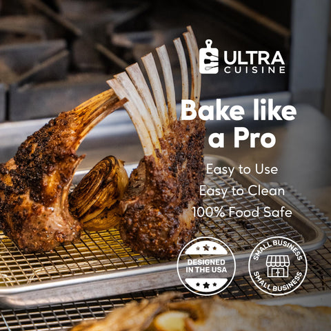 Ultra Cuisine aluminum quarter-sheet pan with warp-resistant design