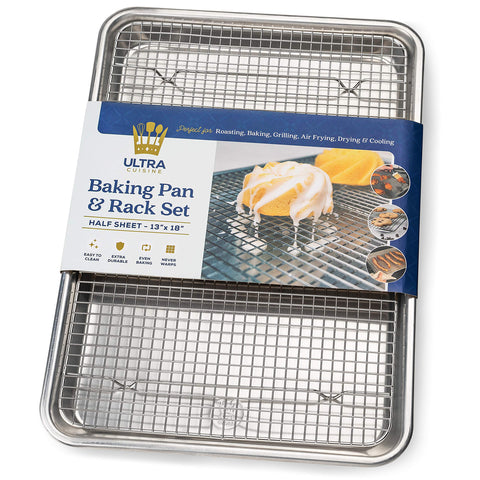 Ultra Cuisine baking sheet half-size with reinforced rim for even browning