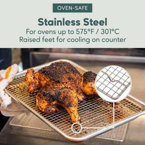 Ultra Cuisine set of two racks shown with standard baking sheets.