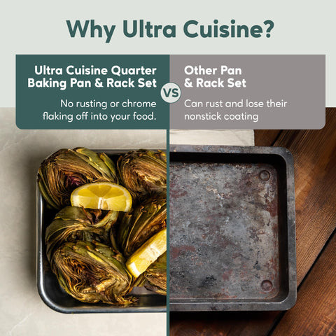 Ultra Cuisine dishwasher-safe baking rack for easy cleanup