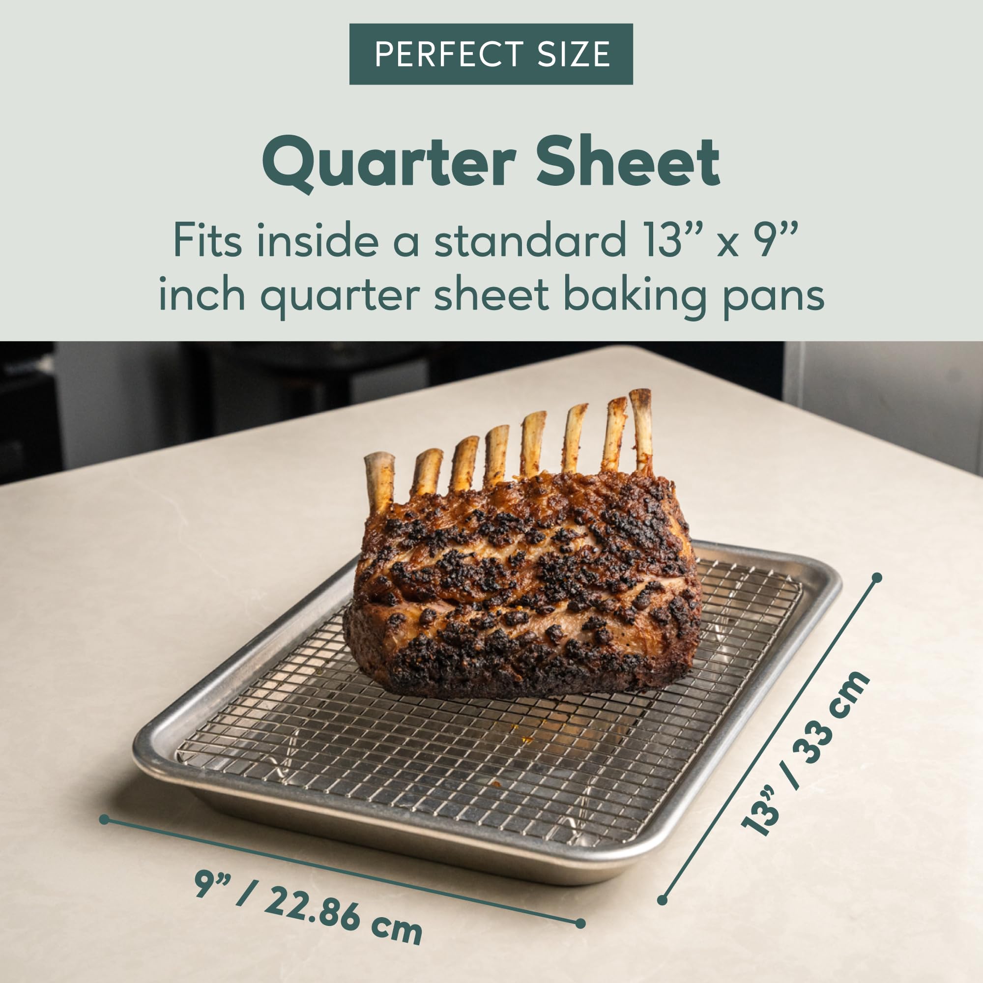 Ultra Cuisine dishwasher-safe rack demonstrates easy cleanup after baking sessions.